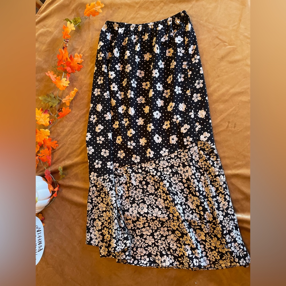 Beautiful Asymmetrical Floral Skirt